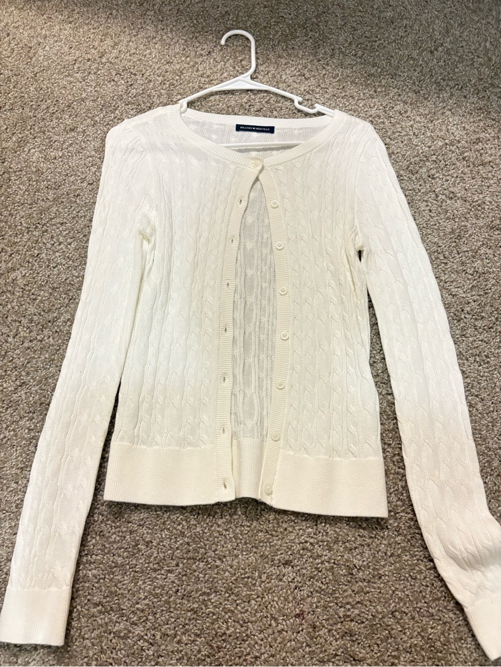 Brandy meville ivory knit cardigan